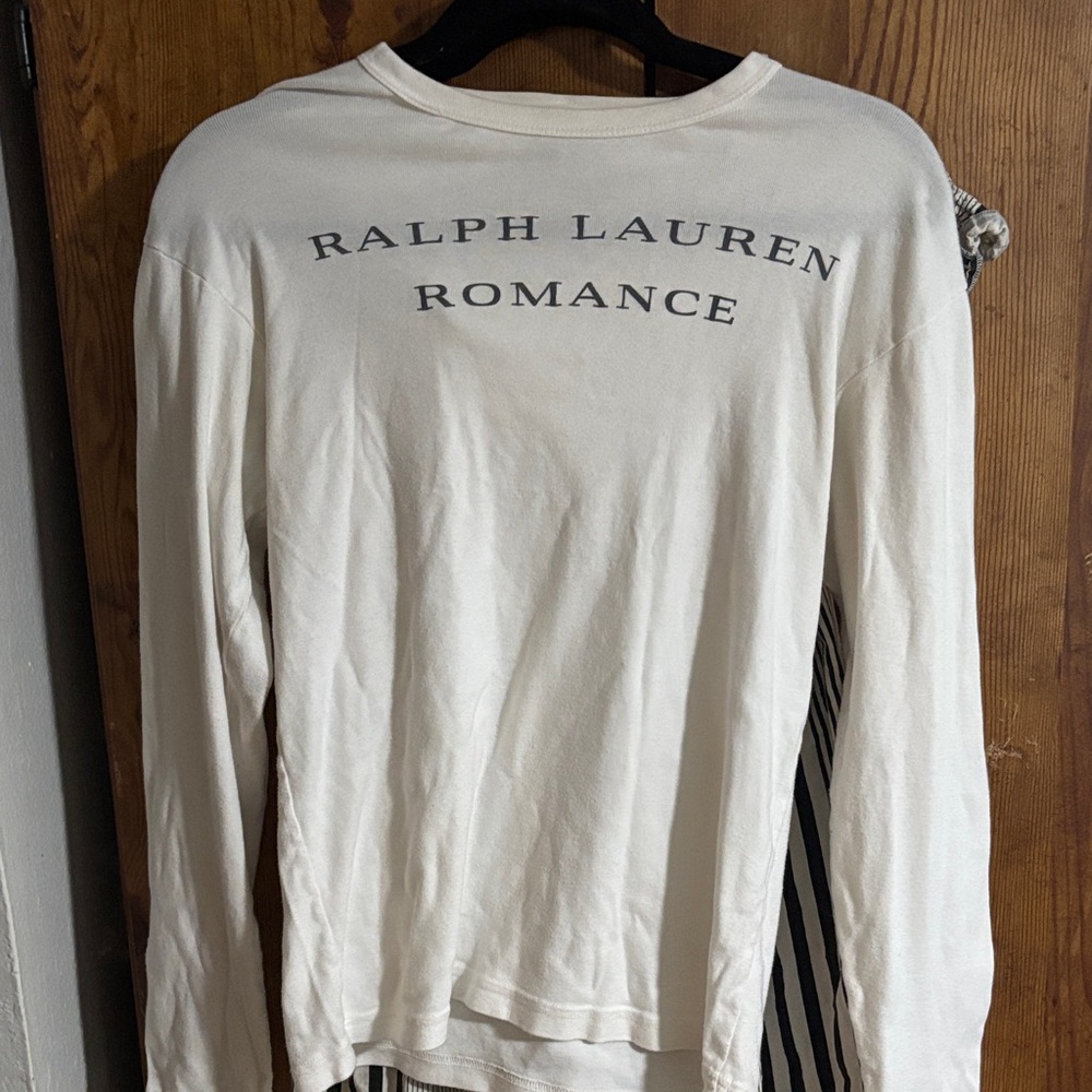 Ralph Lauren Cream Long Sleeve Tee - pre-owned